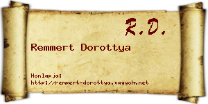 Remmert Dorottya névjegykártya